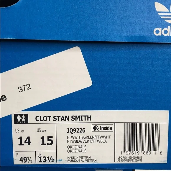 Adidas Original x CLOT Stan Smith JQ9226 Mens Casual Shoes - Size 14 - Picture 4 of 10